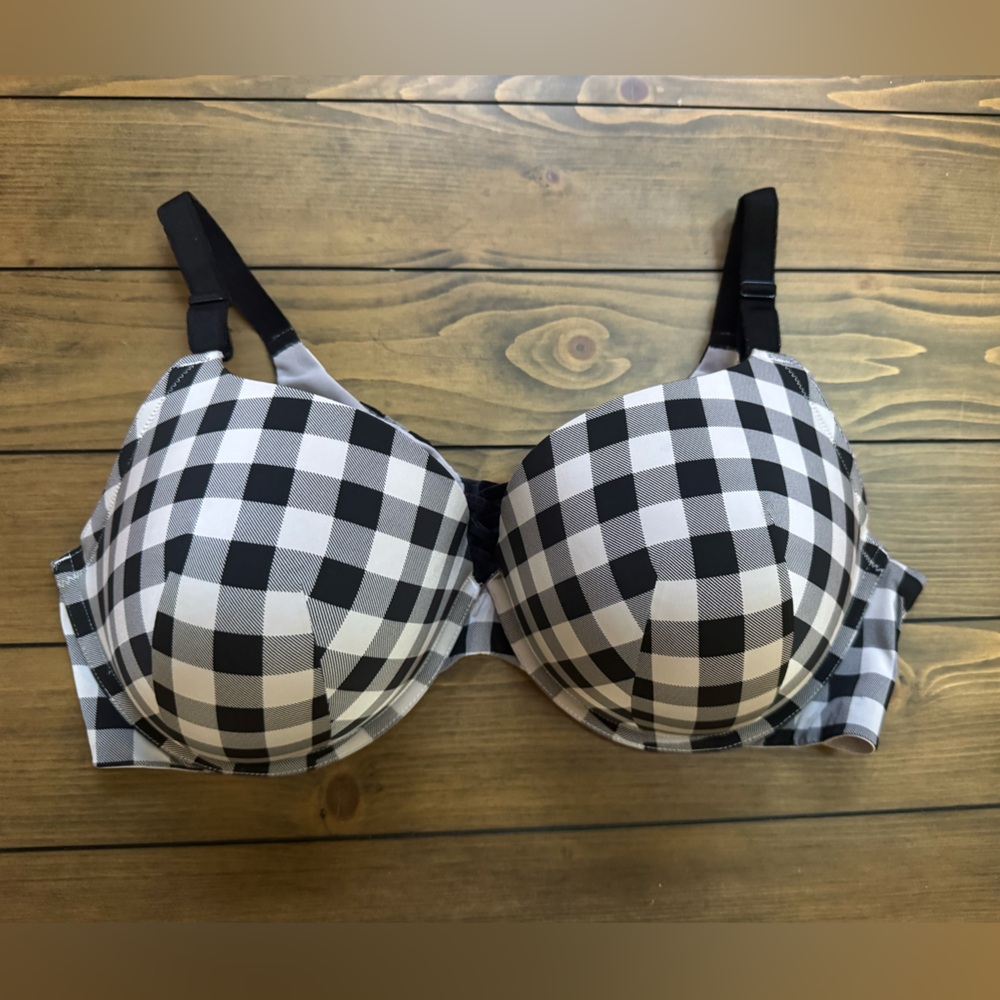 Torrid Curve Checkered Black and White Bra